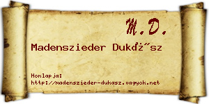 Madenszieder Dukász névjegykártya